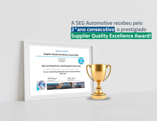SEG Automotive é reconhecida pela General Motors com o Supplier Quality Excellence Award 2024 – pelo segundo ano consecutivo!