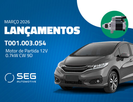 SEG Automotive lança motor de partida T001.003.054 para Honda Fit 1.4 2008