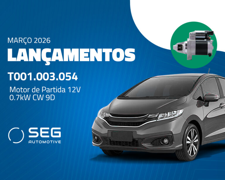 SEG Automotive lança motor de partida T001.003.054 para Honda Fit 1.4 2008