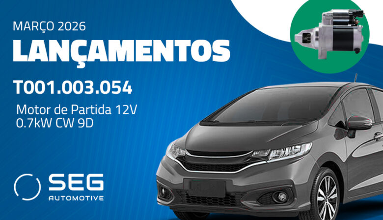 SEG Automotive lança motor de partida T001.003.054 para Honda Fit 1.4 2008