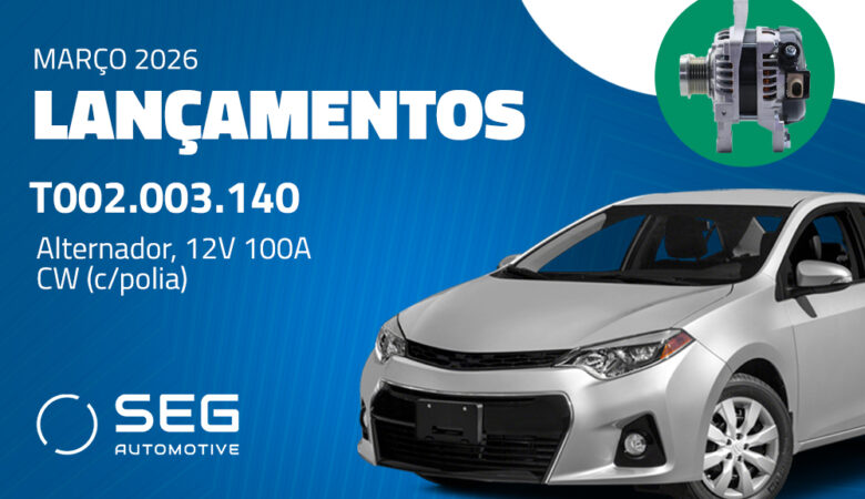 SEG Automotive lança novo alternador T002.003.140 para Toyota Corolla 1.8 (2014)