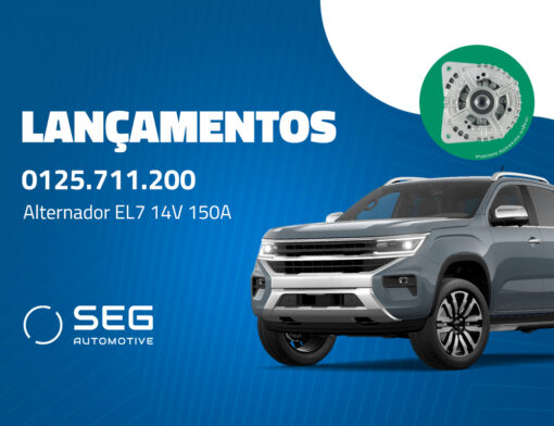 A SEG Automotive segue expandindo seu portfólio para o mercado de reposição e anuncia a chegada do alternador EL7 14V 150A (PN 0125711200). Com tecnologia desenvolvida a partir da experiência da empresa como fornecedora de equipamento original, o lançamento foi projetado para atender uma ampla gama de veículos das marcas Citroën, Peugeot e MINI, especialmente modelos equipados com os consagrados motores THP 1.6 turbo.