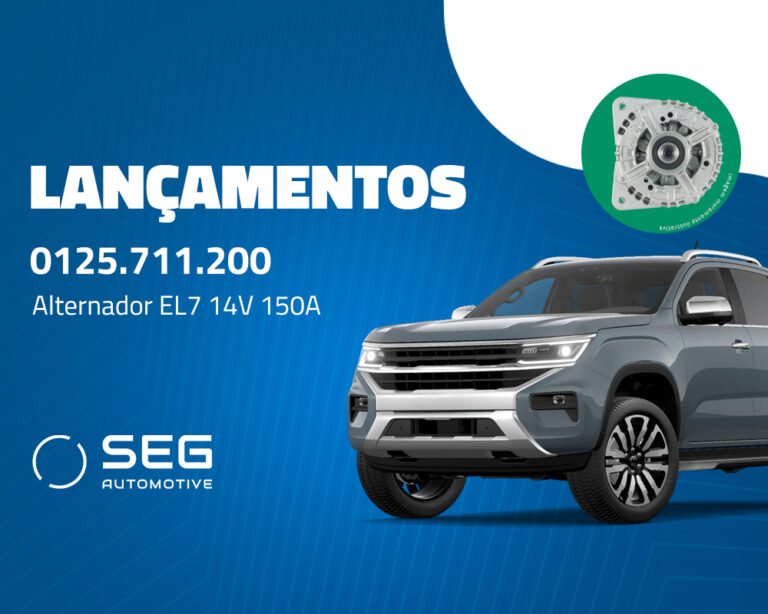 A SEG Automotive segue expandindo seu portfólio para o mercado de reposição e anuncia a chegada do alternador EL7 14V 150A (PN 0125711200). Com tecnologia desenvolvida a partir da experiência da empresa como fornecedora de equipamento original, o lançamento foi projetado para atender uma ampla gama de veículos das marcas Citroën, Peugeot e MINI, especialmente modelos equipados com os consagrados motores THP 1.6 turbo.